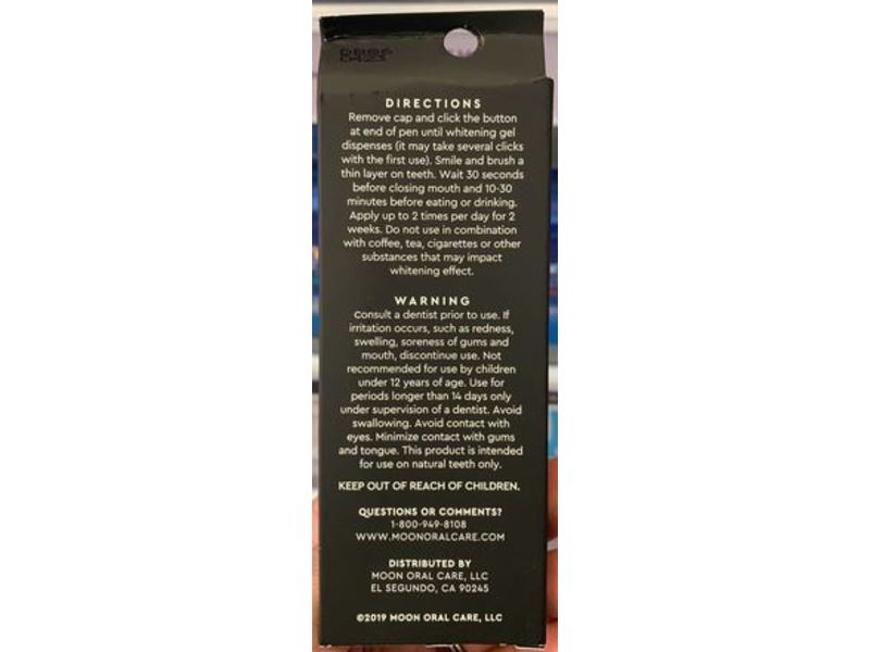 Moon Kendall Jenner Teeth Whitening Pen, Vanilla Mint, 0.09 fl oz/2.65 mL