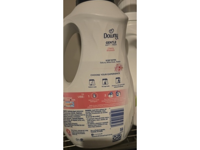 Downy Gentle Soft + Fresh Fabric Softener, Cherry Blossom, 66 Loads, 44 fl oz/1.32 L