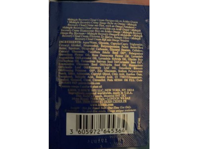 Kiehl's Midnight Recovery Omega-Rich Cloud Cream, 0.10 oz/3 mL