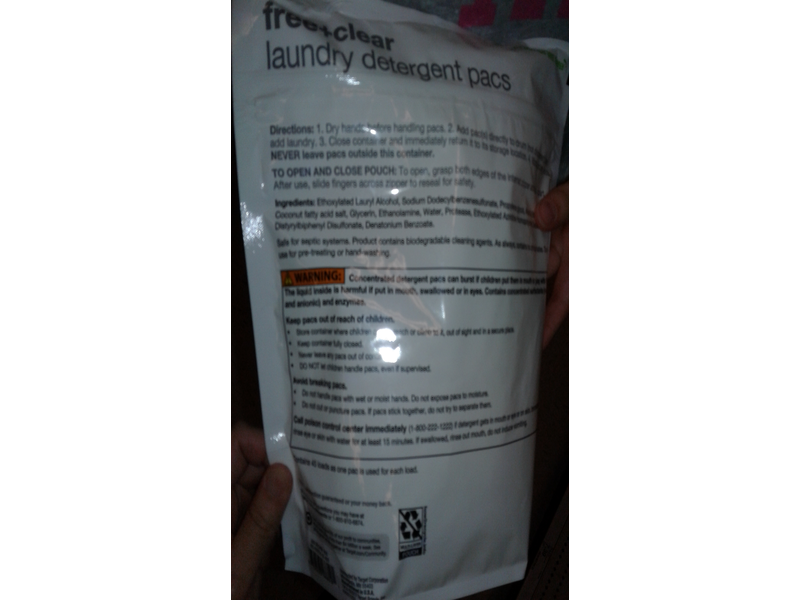 Up & Up Free & Clear Laundry Detergent Pacs, 45 Count, 31.2 oz/866 g