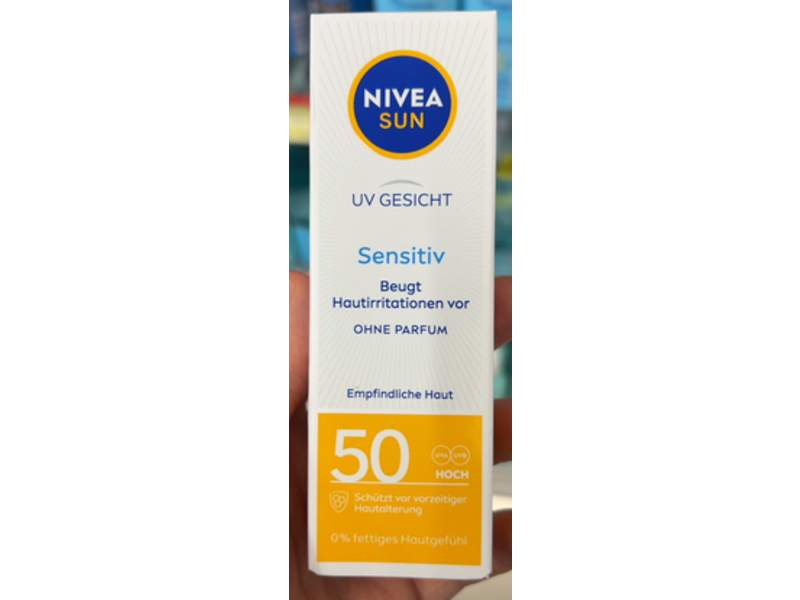 Nivea Sun UV Sensitive Sunscreen Face Cream, SPF 50, 50 mL
