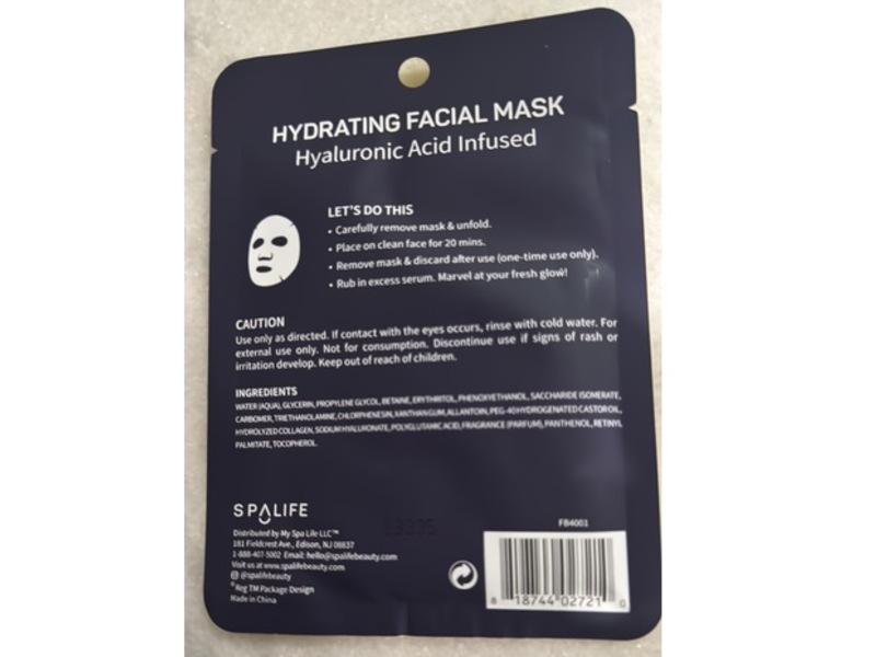 SpaLife Follow Your Rainbow Hydrating Facial Mask, 0.81 oz/23 g