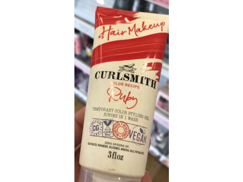 Curlsmith Hair Makeup Temporary Color Styling Gel, Ruby, 3 fl oz