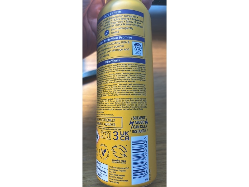 Boots Soltan Clear & Cool Protect Suncare Mist, SPF 30, 200 mL