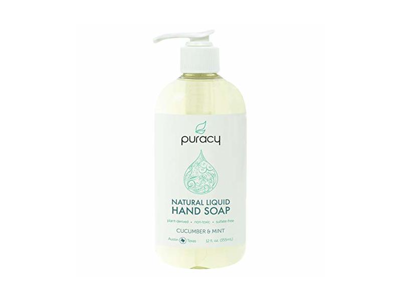 Puracy Natural Liquid Hand Soap, Cucumber & Mint, 12 fl oz