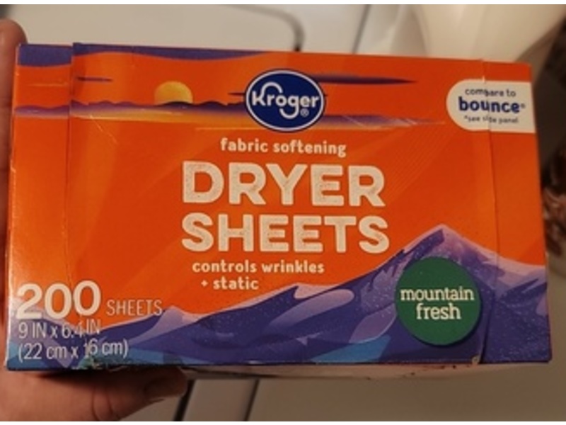 Kroger Fabric Softening Dryer Sheets, Mountain Fresh, 200 Count