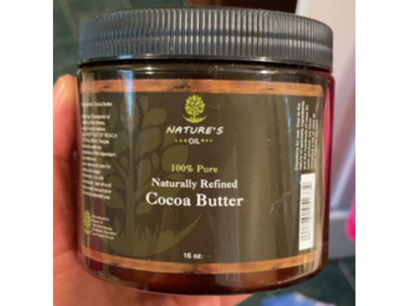 Nature's Oil 100% Pure Naturally Refined Cocoa Butter, 16 oz