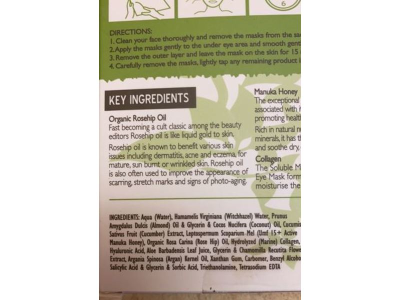 By Nature Eye Mask, Manuka Honey & Rosehip Oil, 0.5 oz/5 g