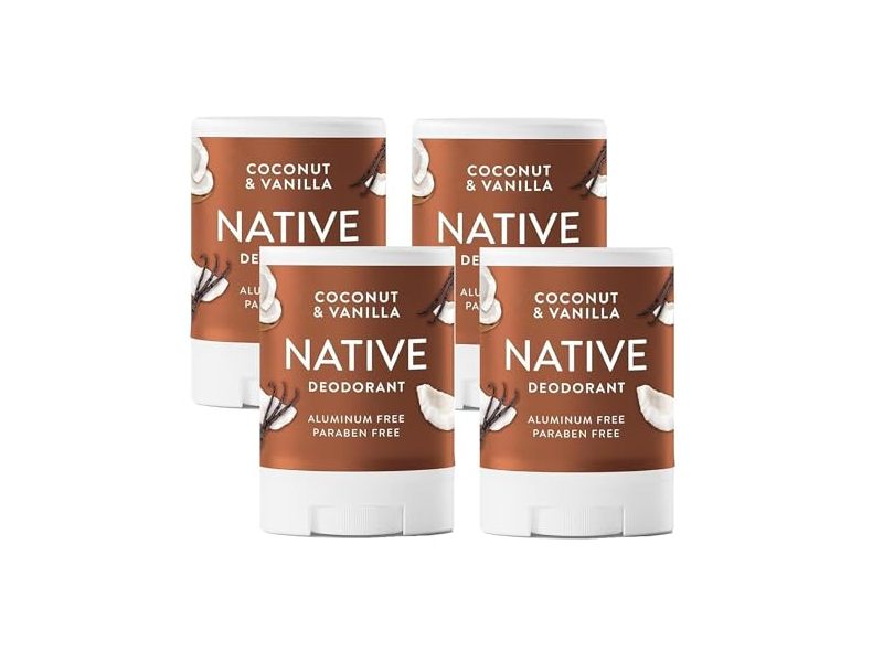 Native Deodorant, Coconut & Vanilla, 0.5 oz/14 g, Pack Of 4