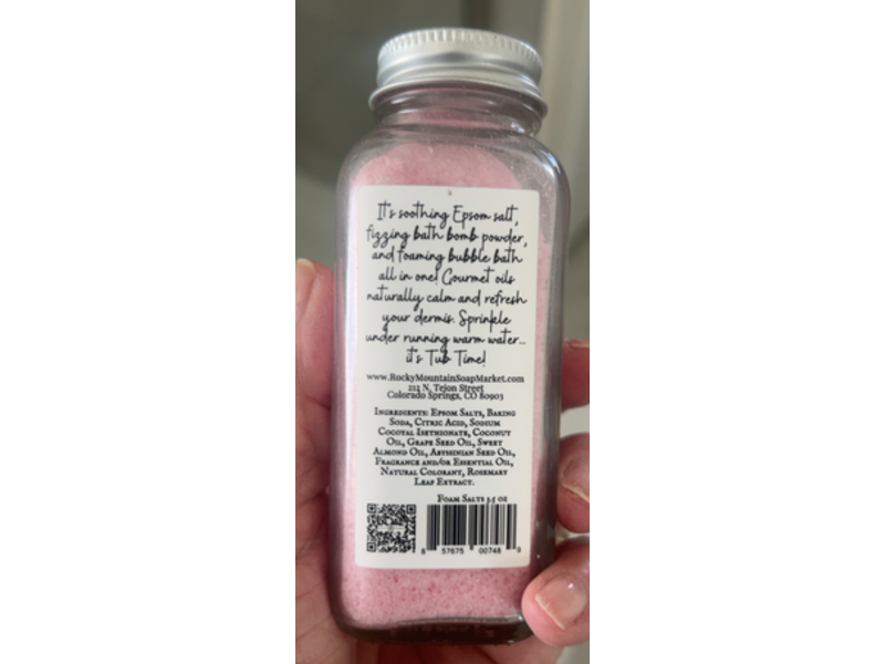Rocky Mountain Soap Market Foaming Gourmet Bath Salts, Sugared Plum, 3.5 oz