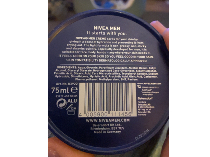 Nivea Men Cream, 75 mL