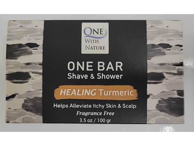 One With Nature Shave & Shower Bar, Healing Turmeric, 3.5 oz/100 g, Pack Of 3