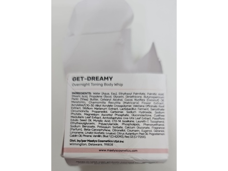 Maelys Get-Dreamy Overnight Toning Body Whip, 0.5 fl oz/15 mL