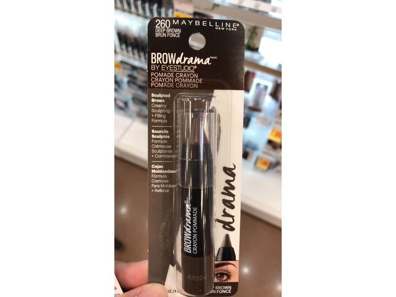 Maybelline New York Eyestudio Brow Drama Pomade Crayon Eye Color, Deep Brown, 0.04 fl oz/1.1 g