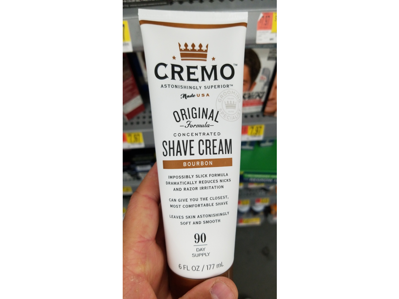 Cremo Original Formula Shave Cream Bourbon, 6 fl oz