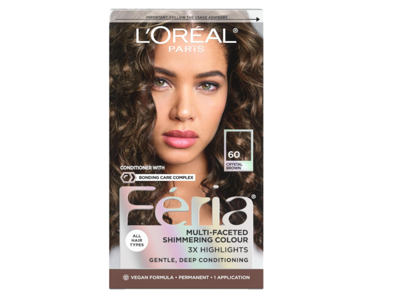 L'Oreal Paris Feria Multi-Faceted Shimmering Permanent Hair Color Kit, Crystal Brown