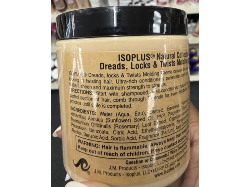 Isoplus Natural Collection Dreads Locks & Twists Molding Cream, 6 oz/170.1 g