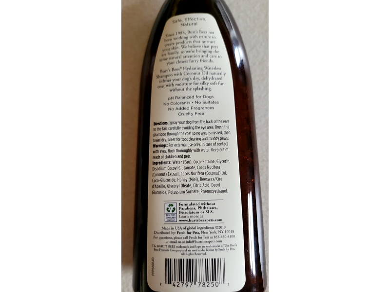 Burt's Bees Care Plus+ Natural Hydrating Waterless Shampoo, Coconut Oil, 12 fl oz/354 mL