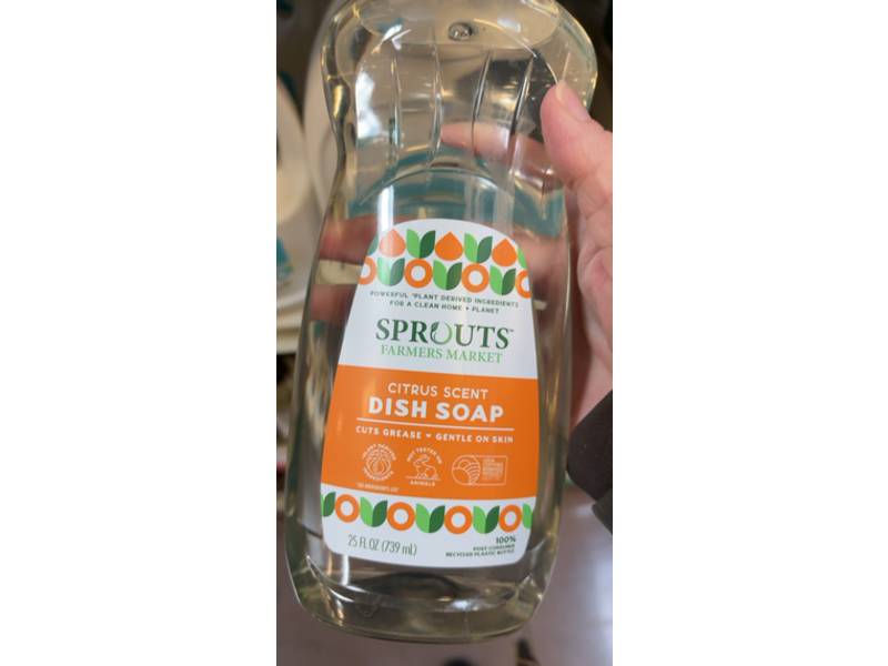 Sprouts Dish Soap, Citrus Scent, 25 fl oz/739 mL