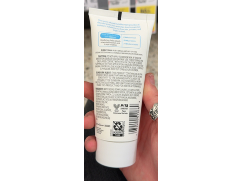 Dove Whole Body Deo Invisible Cream, 2.5 fl oz/73 mL