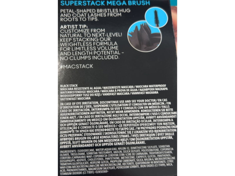 M.A.C Stack Waterproof Mascara, Black, 4.1 fl oz/12 mL