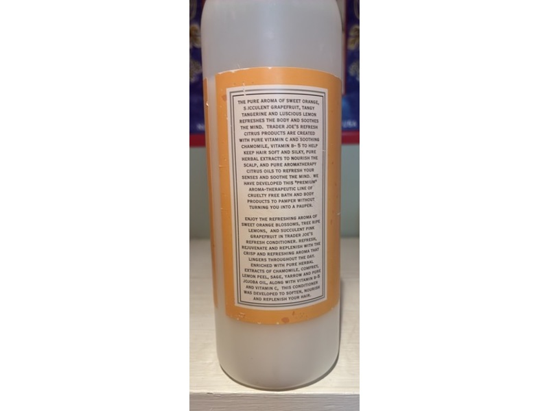 Trader Joe's Refresh Conditioner, Citrus, 16 fl oz/473 mL, Pack Of 2