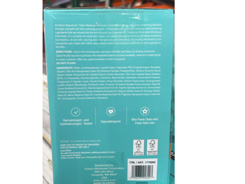 Kirkland Signature Daily Makeup Remover Towelettes, 180 Count