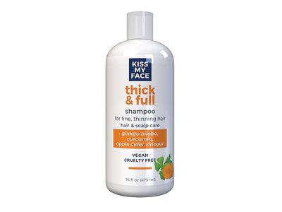 Kiss My Face Thick & Full Hair & Scalp Care Shampoo, Ginkgo Biloba, Curcumin & Apple Cider Vinegar, 16 fl oz/473 mL