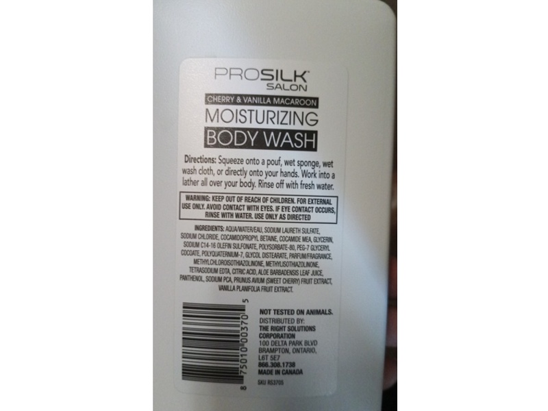 ProSilk Salon Moisturizing Body Wash, Cherry & Vanilla Macaroon, 15 fl oz/443 mL