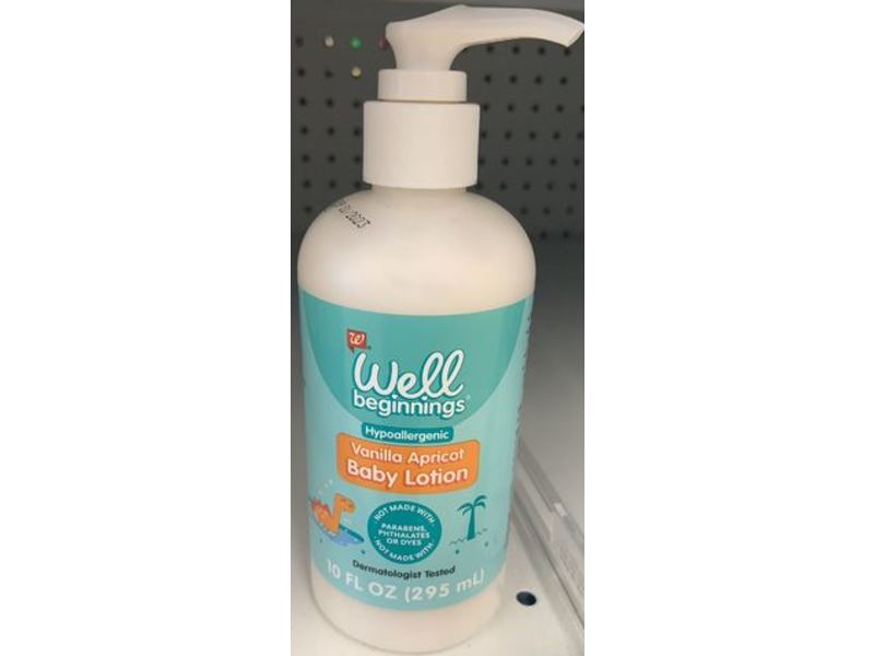Well Beginnings Vanilla Apricot Baby Lotion, Hypoallergenic, 10 fl oz/295 mL