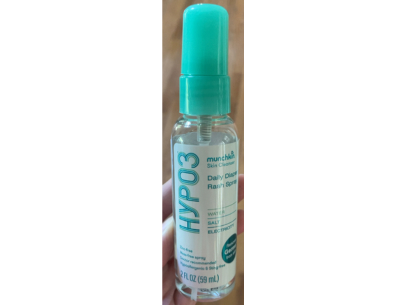 Munchkin Skin Cleanser Daily Diaper Rash Spray, HYP03, 2 fl oz/59 mL