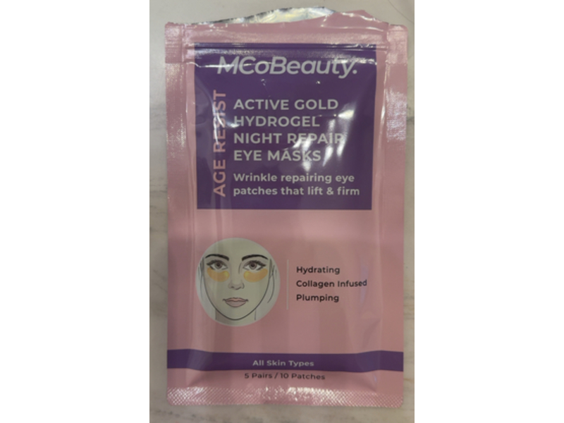 MCoBeauty Age Resist Night Repair Eye Masks, Active Gold Hydrogel, 10 Count