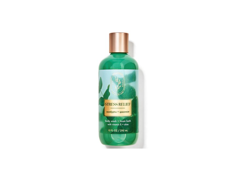 Bath & Body Works Stress Relief Body Wash + Foam Bath, Eucalyptus + Spearmint, 10 fl oz/ 295 mL