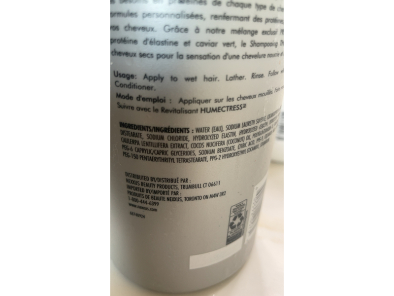 Nexxus Therappe Ultimate Moisturizing Shampoo, Essential Protein, Green Caviar, 33.8 oz/1 L