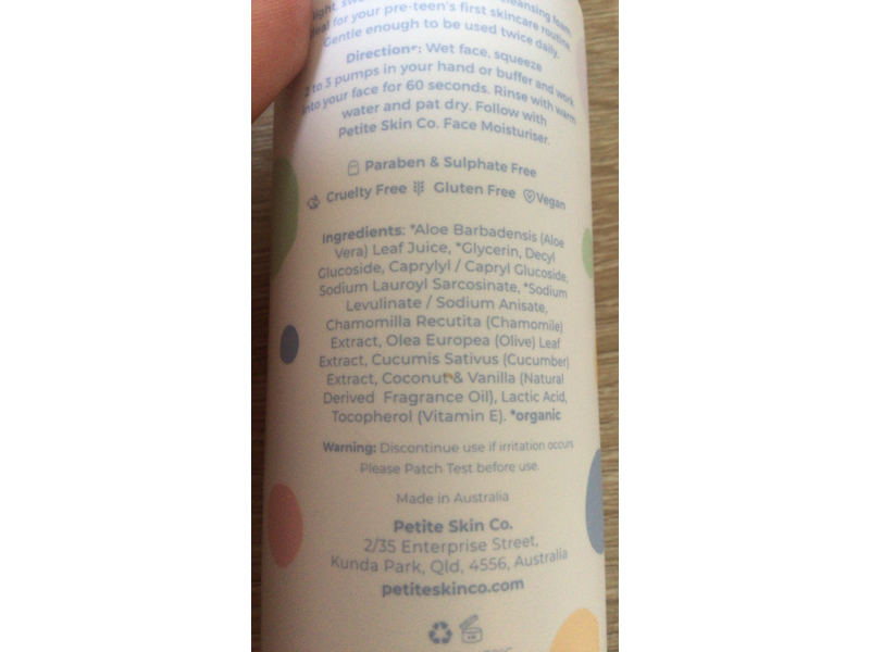 Petite Skin Co. Facial Cleansing Foam, 5.27 fl oz/150 mL