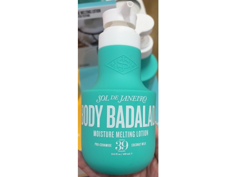 Sol De Janeiro Body Badalada Moisture Melting Lotion, Cheirosa 39, Pro-Ceramide, Coconut Milk, 13.5 fl oz/400 mL