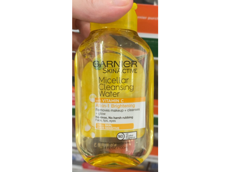 Garnier SkinActive Micellar Cleansing Water with Vitamin-C, 3.4 Fl oz/100 mL
