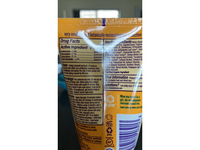 Alba Sensitive Sunscreen, SPF 30, 4oz/113 g