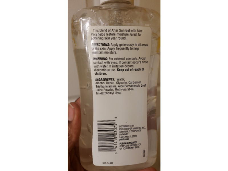 Publix Soothing After Sun Gel, Sensitive Skin, 16 oz/454 g