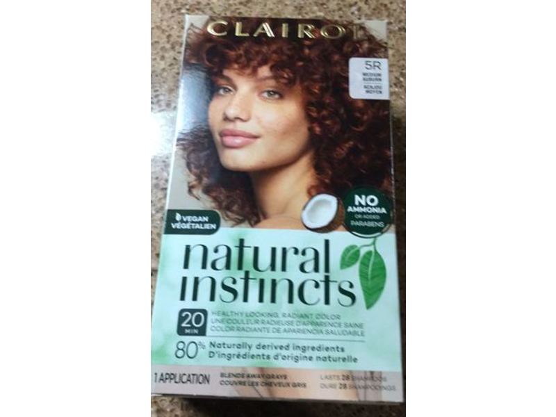 Clairol Natural Instincts Hair Color, 5R Medium Auburn Brown, 1 Application