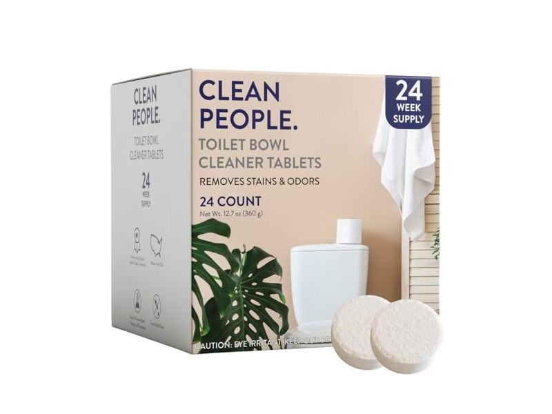Clean People. Toilet Bowl Cleaner Tablets, Fresh Lemon Verbena Scent, 12.7 oz/360 g, 24 Count