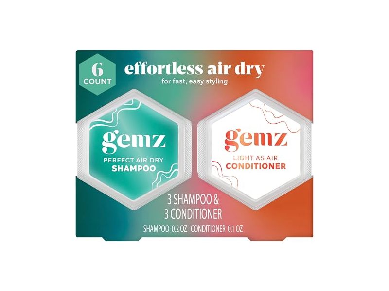 Gemz Effortless Air Dry Shampoo & Conditioner Kit, 6 Count