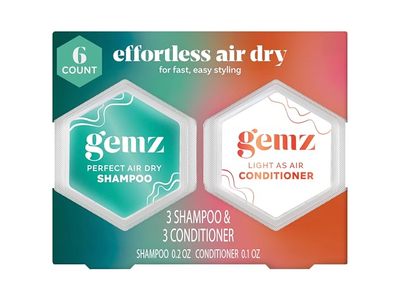 Gemz Effortless Air Dry Shampoo & Conditioner Kit, 6 Count