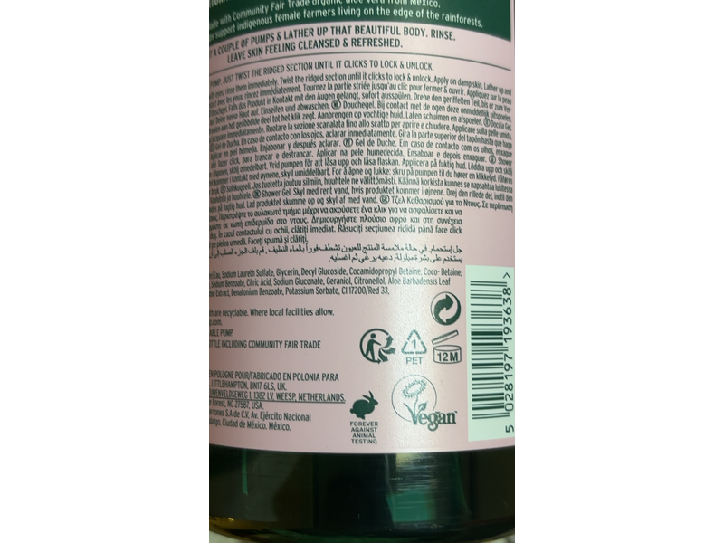 The Body Shop Shower Gel, British Rose, 25.3 fl oz, 750 mL