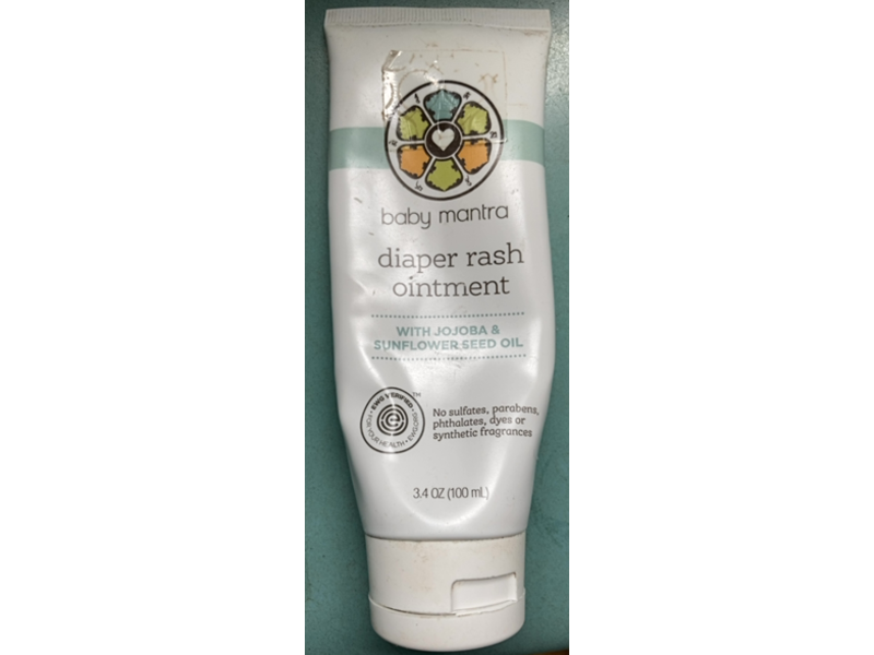 Baby Mantra Diaper Rash Ointment, Jojoba & Sunflower Seed Oil, 3.4 fl oz/100 mL