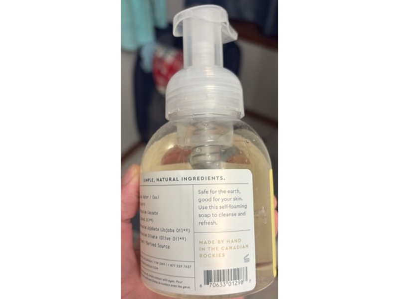 Rocky Mountain Soap Co Foaming Wash, Scent Free, 8.1 fl oz/240 mL