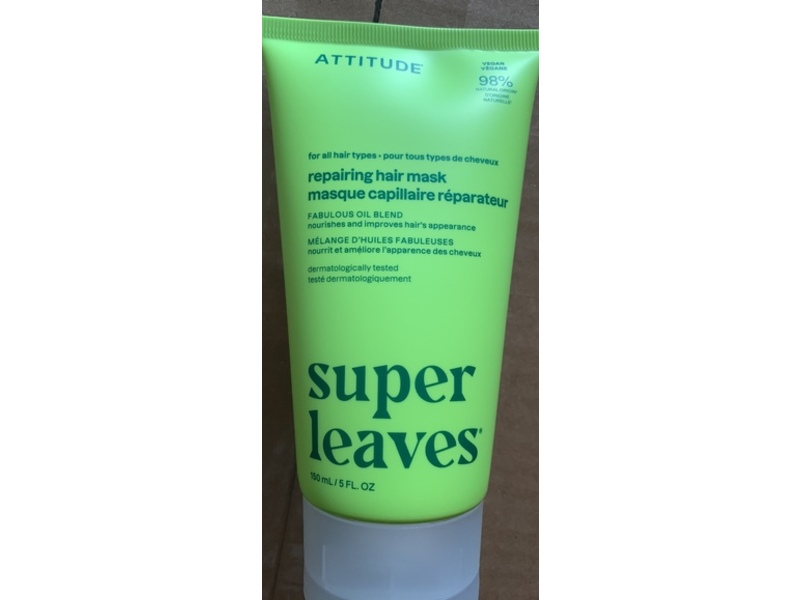Attitude Super Leaves Repairing Hair Mask, Rose & White Flower, 5 fl oz/150 mL