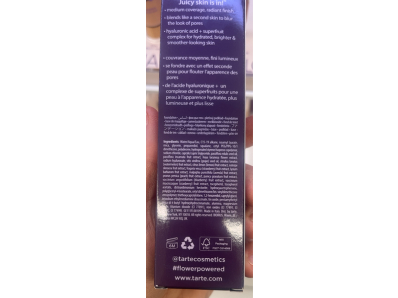 Tarte Maracuja juicy glow highlight Foundation, 28N Light Medium Neutral, 1 fl oz/30 mL