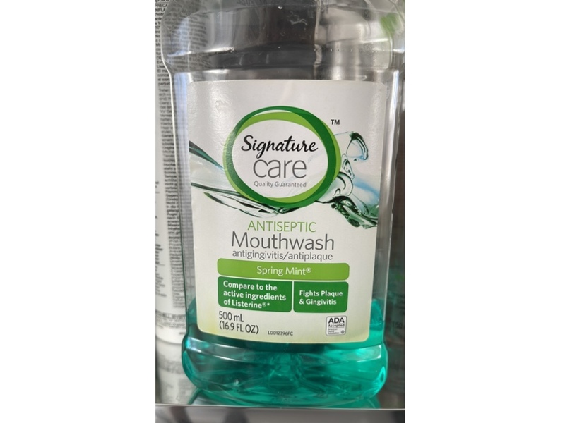Signature Care Antiseptic Mouthwash, Spring Mint, 16.9 fl oz/500 mL
