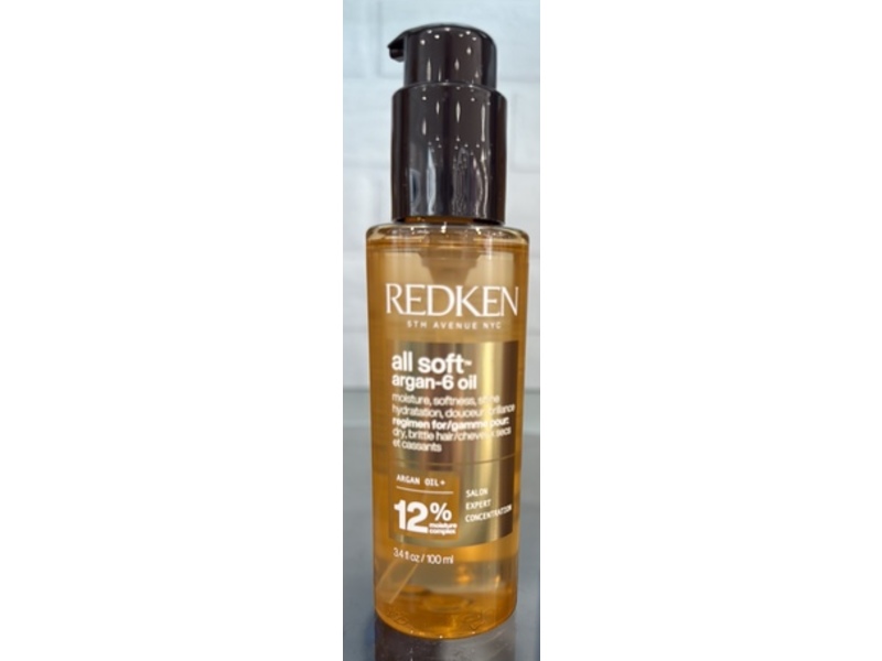 Redken All Soft Argan-6 Oil Treatment, 3.4 fl oz/100 mL